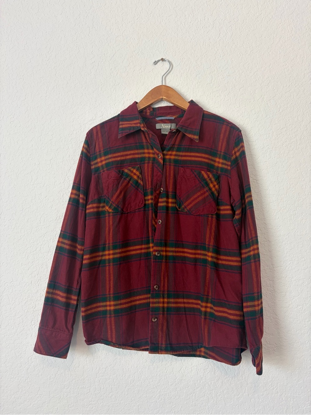 Natural Reflections Burgundy Plaid Button-Up Shirt